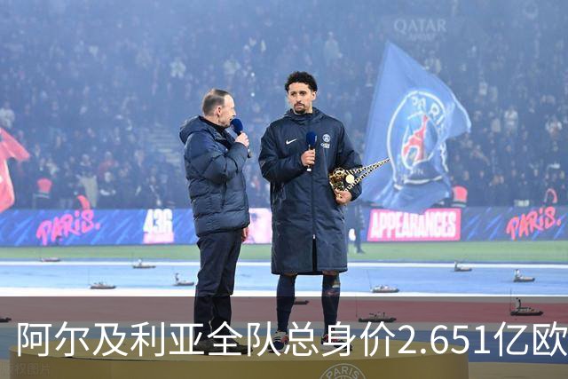 阿尔及利亚全队总身价2.651亿欧，26名球员中马扎的4500万欧最高